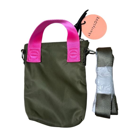 ShortyLOVE Phone Crossbody Bag in Army Green & Pink, NWT - Picture 10 of 10